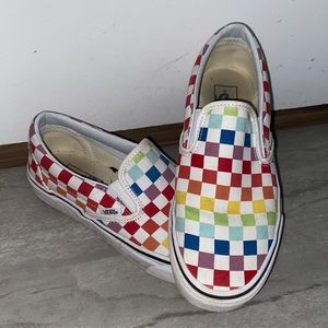 rainbow slip on vans